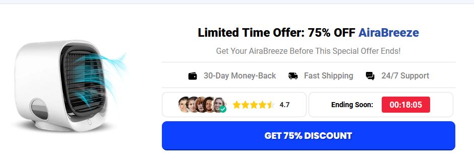 AiraBreeze Portable Air Cooler